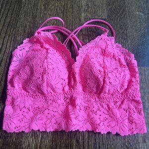 Lace Bralette in Vibrant Pink